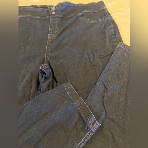 2X Terra & Sky Crop Jeans Womens Plus Size 30W 22W Blue Denim Stretch Spandex. - Picture 1 of 8